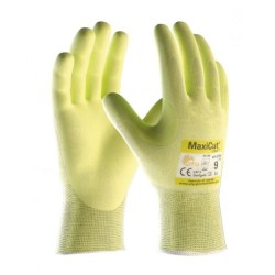 Gant tricoté en nylon jaune fluo anticoupure ATG Maxicut Ultra