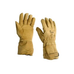 Gants 5 doigts en cuir de caprin pleine fleur hydrofuge beige