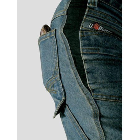Pantalon de travail pour homme en jean U Power avec plusieurs poches