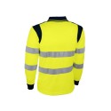 Polo de travail jaune haute visibilité manches longues 100 % polyester léger