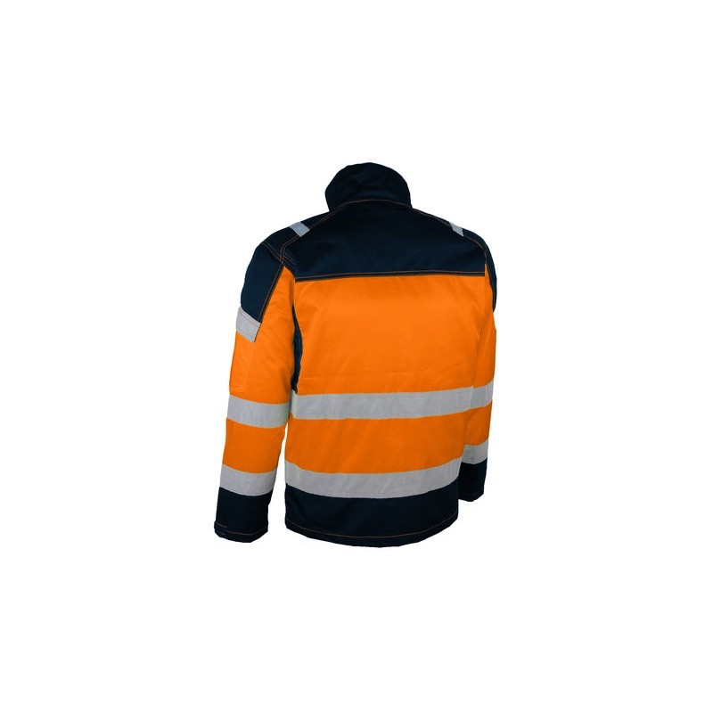 Veste haute visibilie avec bande retro-reflechissante coton polyester