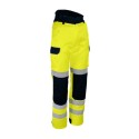 Pantalon de travail haute visibilité jaune fluo avec emplacement genouillère