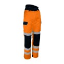 Pantalon de travail haute visibilité Orange fluo avec emplacement genouillere