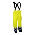 Pantalon de travail jaune haute visibilité avec bretelles et bandes grises