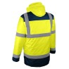 parka haute visibilite jaune veste et manche amovibles protection 4x1