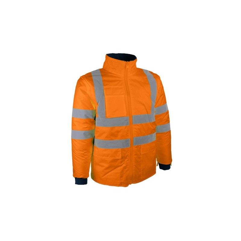 parka haute visibilite jaune veste et manche amovibles protection 4x1