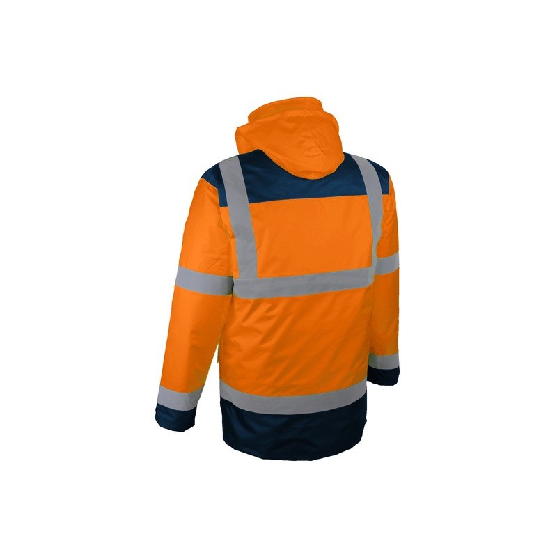 parka haute visibilite jaune veste et manche amovibles protection 4x1