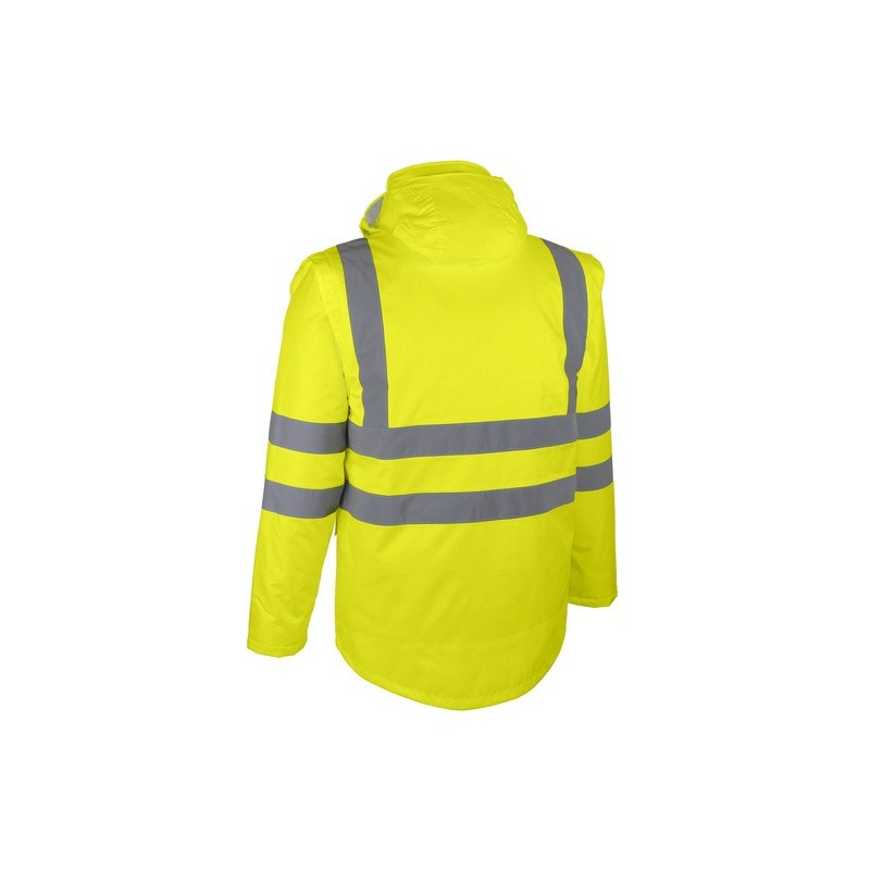 Gilet Réfléchissant Haute Visibilité Pour Travail Sur Route - Taille Unique Avec Capuche