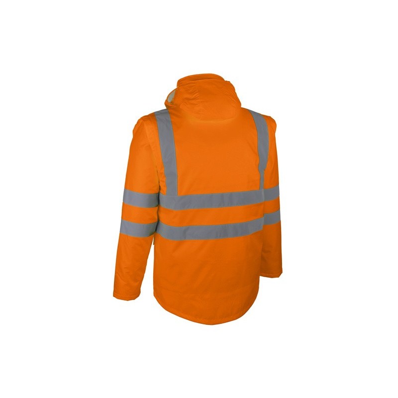 Parka jaune haute visibilite 2 en 1 gilet plus blouson amovible VIENA