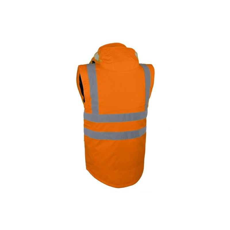 Parka jaune haute visibilite 2 en 1 gilet plus blouson amovible VIENA
