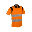 Polo haute visibilité orange en tricot 100 % polyester 150 g/m2