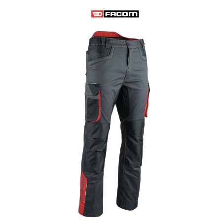 Pantalon stretch STRAP de FACOM en polyester et coton avec poches genouillère deux positions