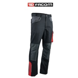 Pantalon avec poches genoux TIMING de FACOM noir et gris 65 % polyester 35 % coton 280 gr