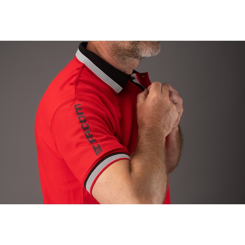 Polo rouge manches courtes FACOM Time 50 % coton 50 % polyester 230 g