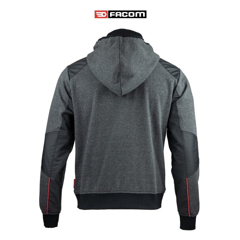 Sweat à capuche zip pour travail renfort épaule et coude Jumper Facom