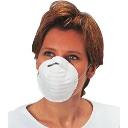 Demi-masque coquille blanc d'hygiène et confort non tissé par boite de 50