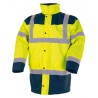 Blouson haute visibilité 4 en 1 manche polaire amovible Jaune Orange Blouson haute visibilité 4 en 1 manche polaire amovible Jaune Orange