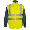 Blouson haute visibilité 4 en 1 manche polaire amovible Jaune Orange Blouson haute visibilité 4 en 1 manche polaire amovible Jaune Orange