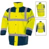 Blouson haute visibilité 4 en 1 manche polaire amovible Jaune Orange Blouson haute visibilité 4 en 1 manche polaire amovible Jaune Orange