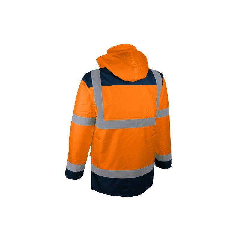 Blouson parka haute visibilité 4 en 1 manche amovible Jaune ou Orange