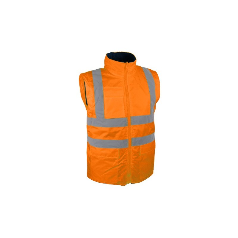 Blouson parka haute visibilité 4 en 1 manche amovible Jaune ou Orange