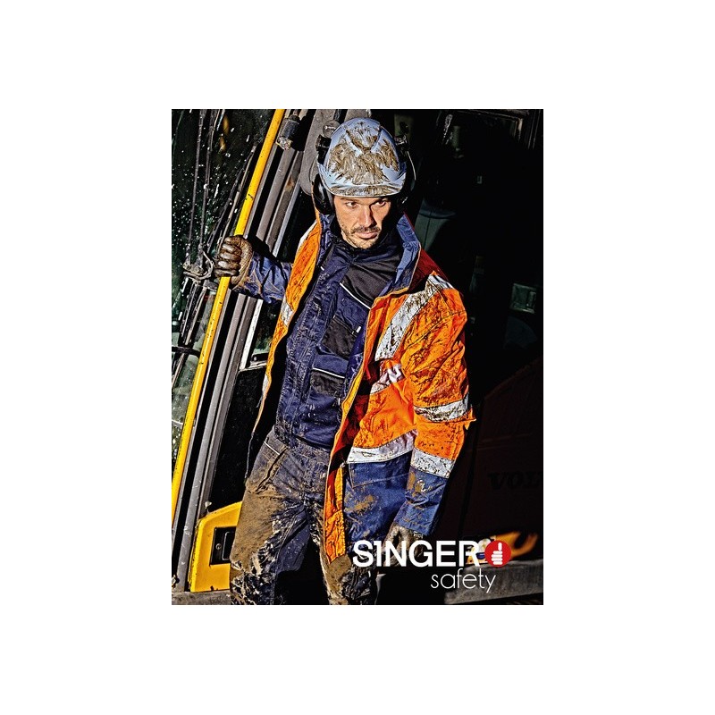 Blouson parka haute visibilité 4 en 1 manche amovible Jaune ou Orange