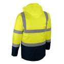 Manteau de travail jaune haute visibilité chaud et rembourré pour extérieur