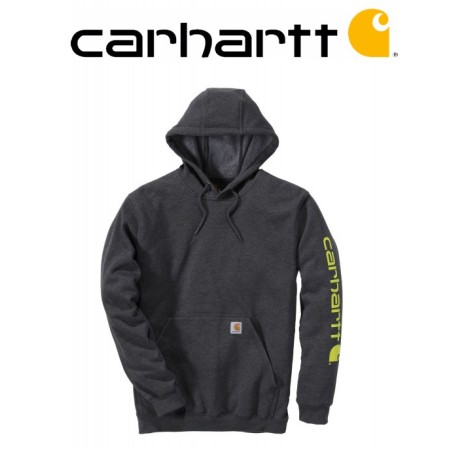 Sweat à capuche Carhartt Sleeve Logo Hooded, différents choix de couleur logo sur manche