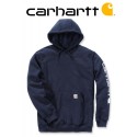 Sweat Carhartt bleu marine navy SLEEVELOGO-HOODED-K288