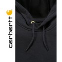 Capuche avec cordon de serrage sweat noir black sleeve logo hooded de carhartt