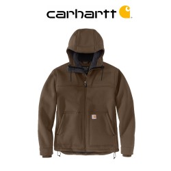 Blouson Carhartt Super Dux Active Jacket à capuche zippé déperlant et anti vent noir ou marron