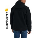 Blouson Super dux Carhartt noir équipé capuche zippé deperlant