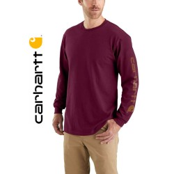 T-shirt prune Carhartt manches longues Sleve Logo imprimé manche gauche