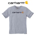 T-SHIRT CARHARTT CORE-LOGO POITRINE-103361- HEATHER GREY GRIS CLAIR