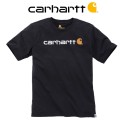 T-SHIRT CARHARTT CORE-LOGO POITRINE-103361- BLACK NOIR