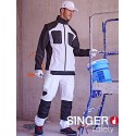 Pantalon peintre blanc confortable et resistant emplacement genouilleres