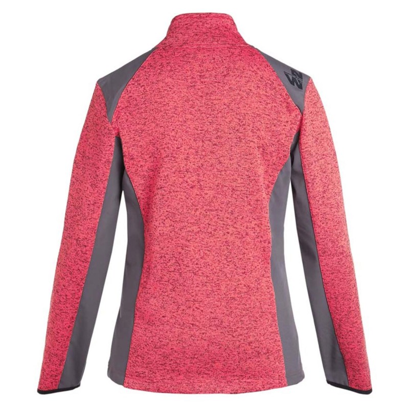 Gilet travail femme maille chinée polyester softshell corail ou gris