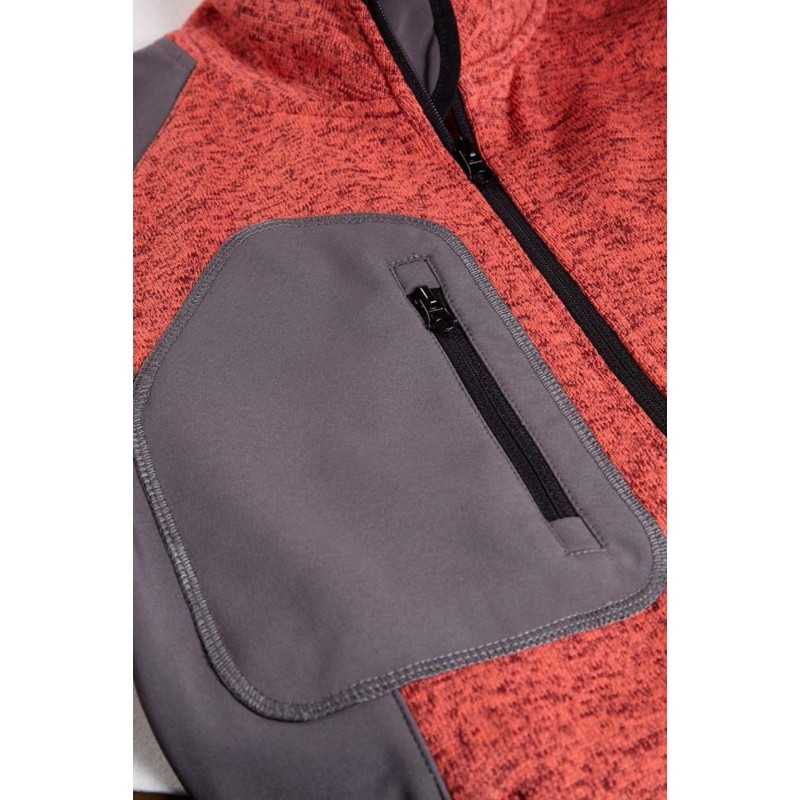 Gilet travail femme maille chinée polyester softshell corail ou gris