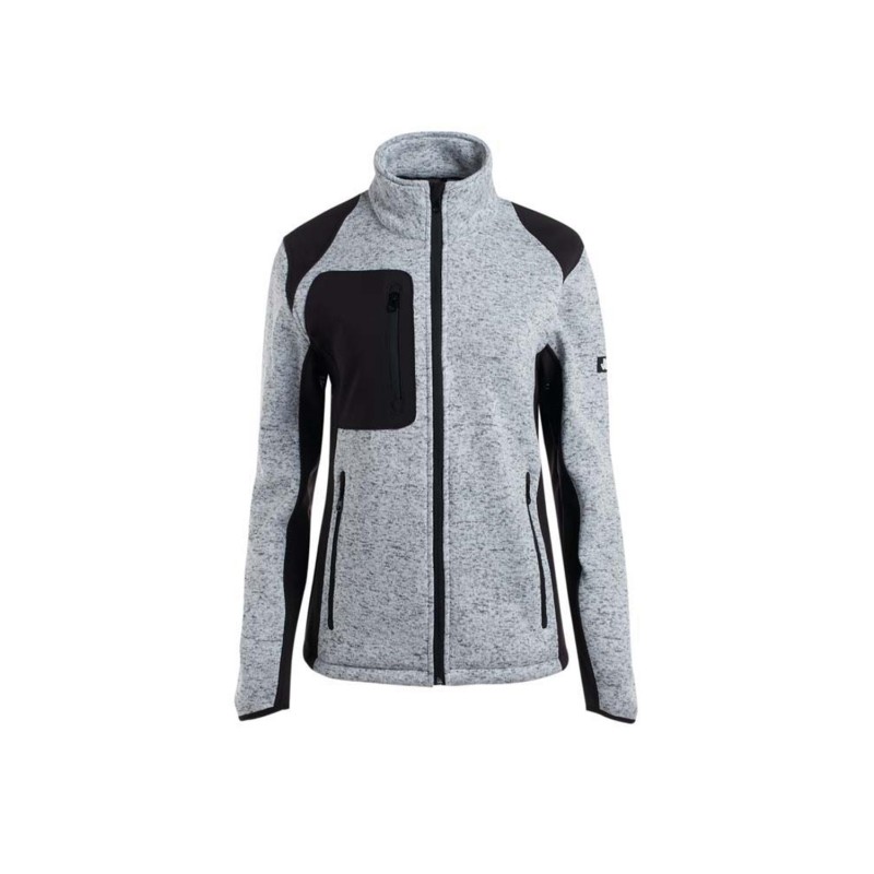 Gilet travail femme maille chinée polyester softshell corail ou gris