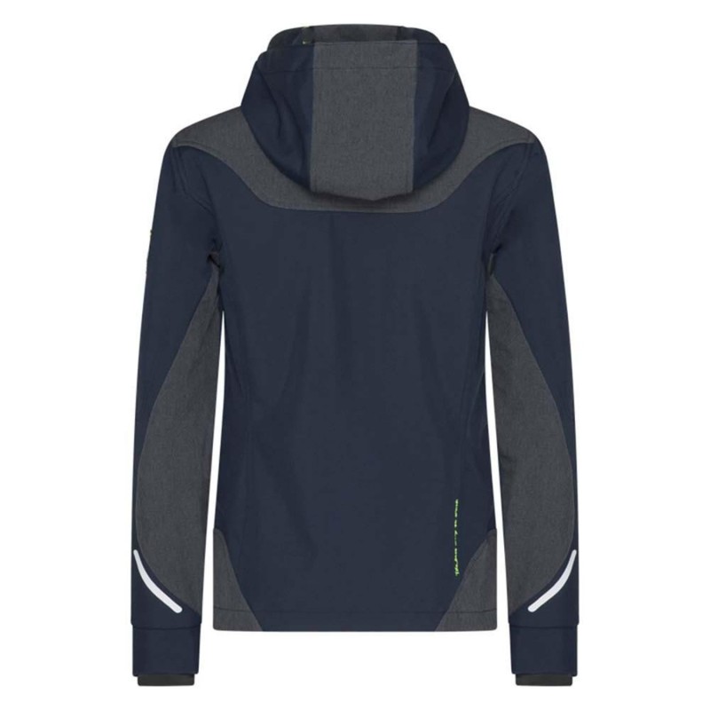 Blouson de travail femme softshell noir ou bleu marine avec capuche