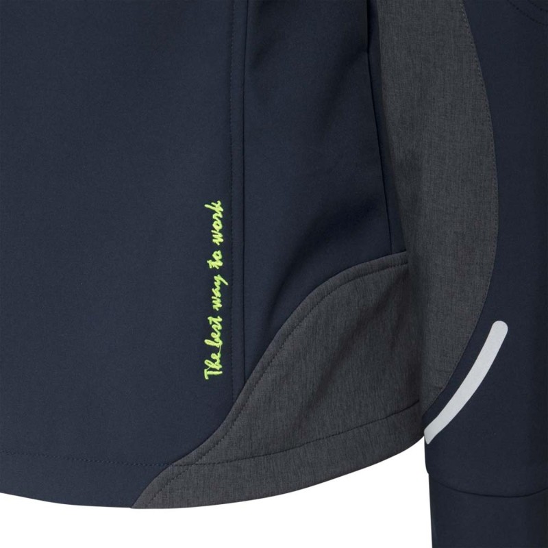 Blouson de travail femme softshell noir ou bleu marine avec capuche