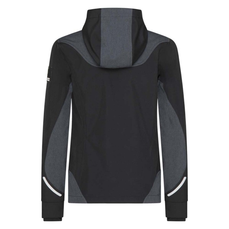 Blouson de travail femme softshell noir ou bleu marine avec capuche