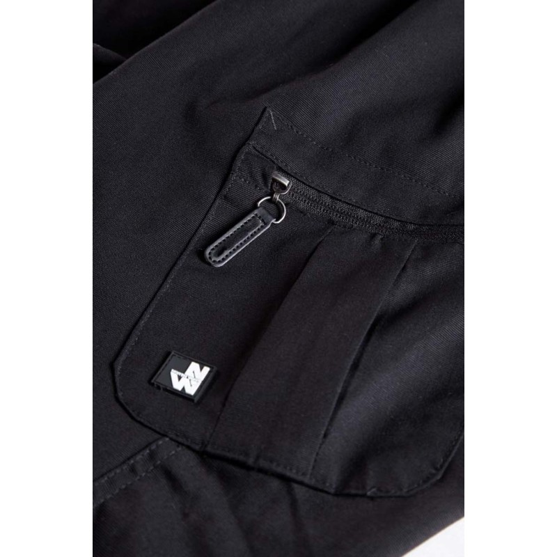 Pantalon de travail noir canvas coton femme avec multiples poches 270g