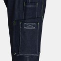 Nombreuses poches pour cette salopette en jean de travail pour femme