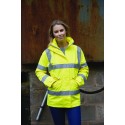 Blouson imperméable coupe vent jaune haute visibilite femme