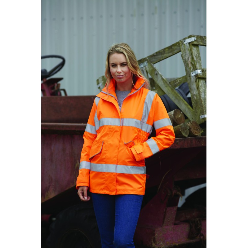 Veste femme haute visibilité coupe-vent imperméable respirante cintrée