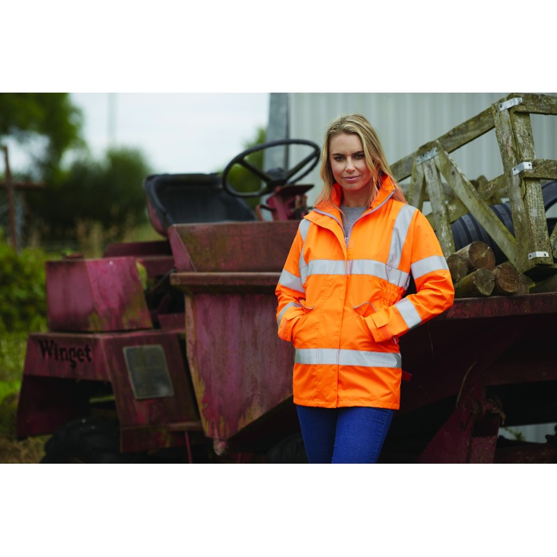 Veste femme haute visibilité coupe-vent imperméable respirante cintrée