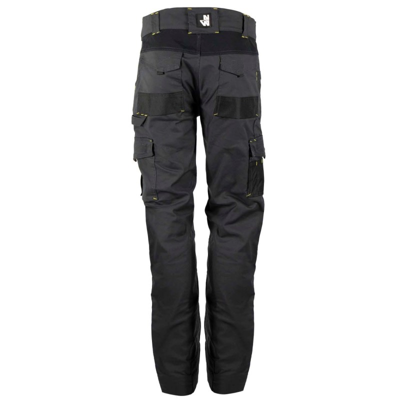 Pantalon de travail gris noir canvas coton homme avec multiples poches