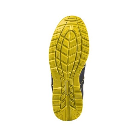 Chaussures basses de sécurité style basket noir et jaune cuir nubuck