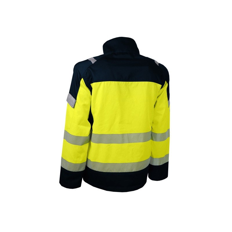 Veste haute visibilie avec bande retro-reflechissante coton polyester